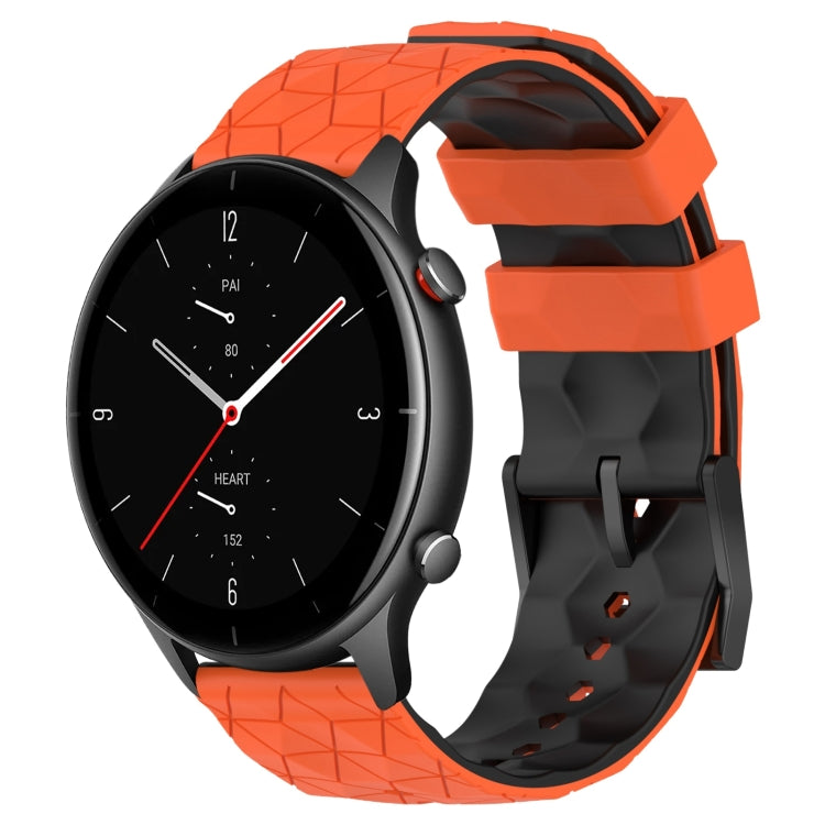 Cinturino per orologio in silicone bicolore con trama da calcio da 22 mm, For Amazfit GTR 2e, For Amazfit GTR 2