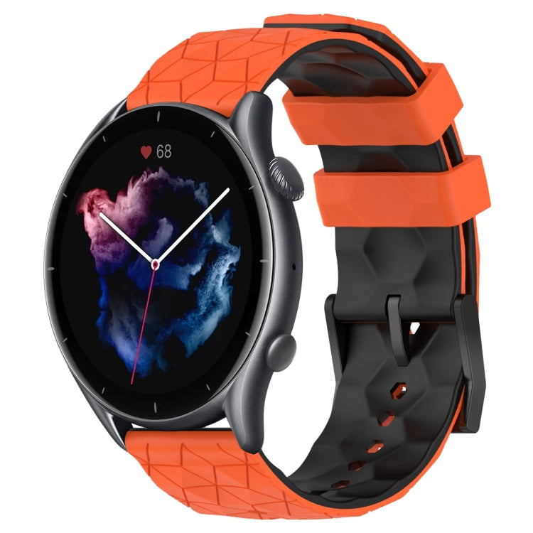 Cinturino per orologio in silicone bicolore con trama da calcio da 22 mm, For Amazfit 3, For Amazfit GTR 47mm