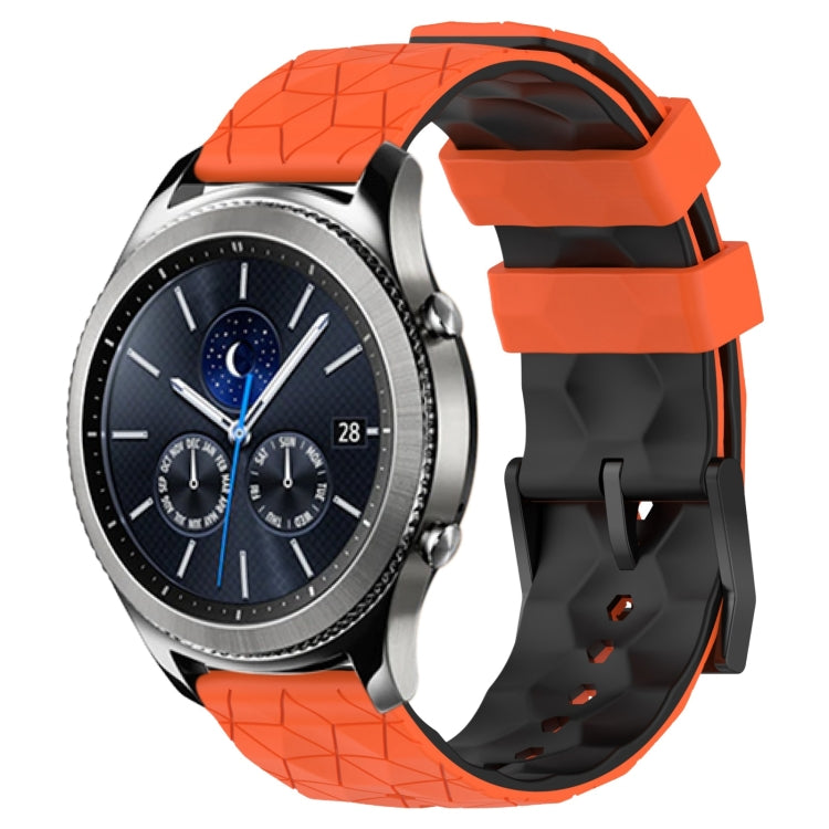 Cinturino in silicone bicolore con motivo a calcio da 22 mm, For Samsung Gear S3 Classic, For Samsung Gear S3 Frontier