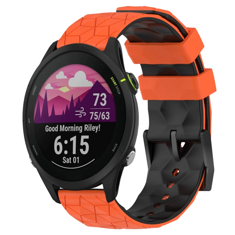Cinturino in silicone bicolore con motivo a calcio da 22 mm, For Garmin Forerunner 255, For Garmin Forerunner 255 Music