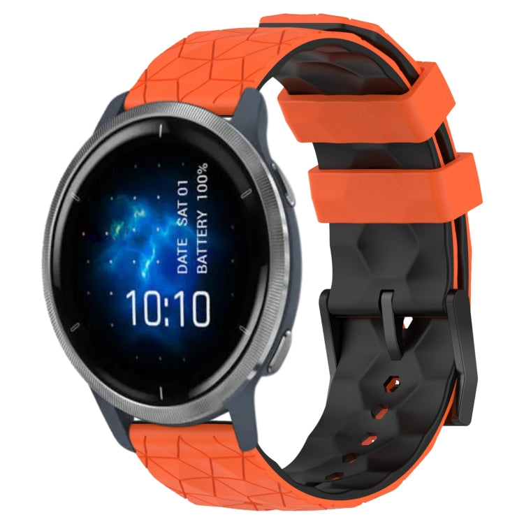 Cinturino in silicone bicolore con motivo a calcio da 22 mm, For Garmin Venu 2, For Garmin Vivoactive4