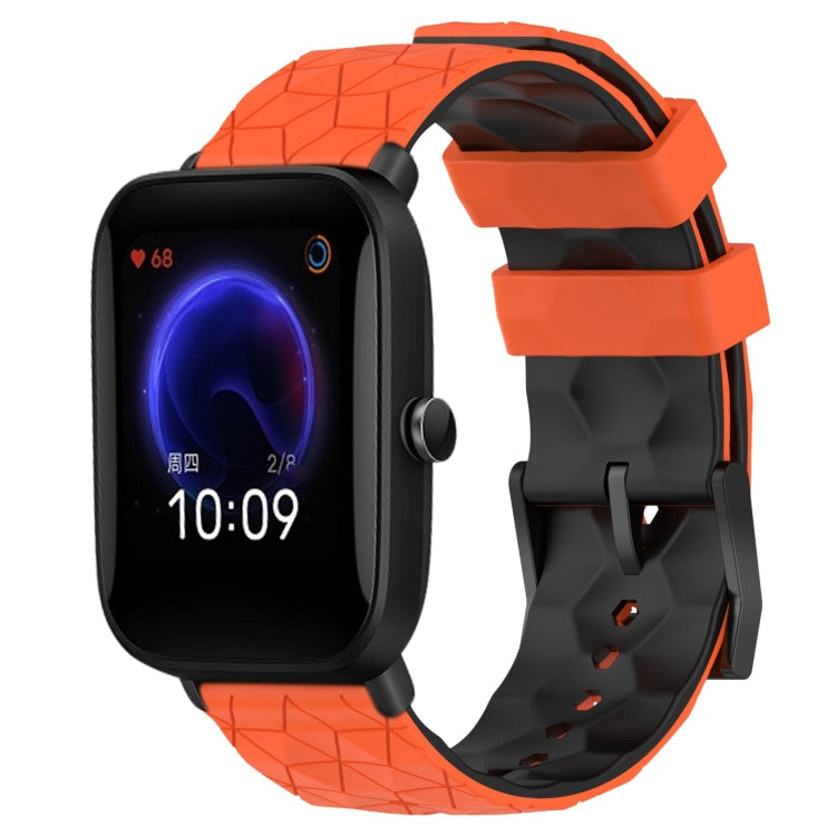 Cinturino per orologio in silicone bicolore con trama da calcio da 20 mm, For Amazfit Pop