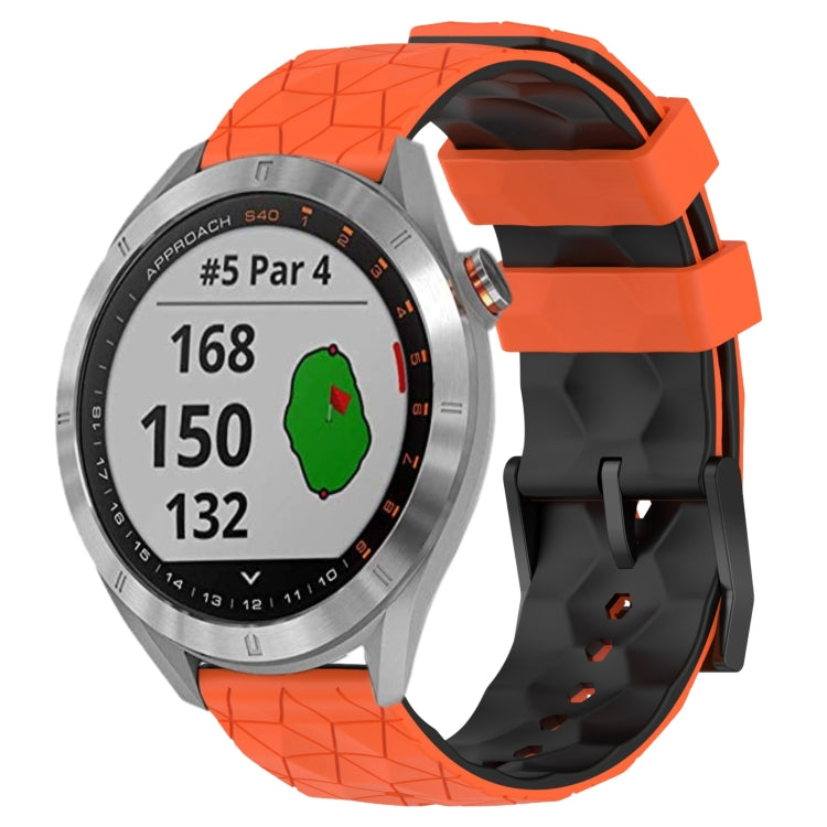 Cinturino in silicone bicolore modello calcio da 20 mm, For Garmin Approach S40, For Garmin Forerunner 158