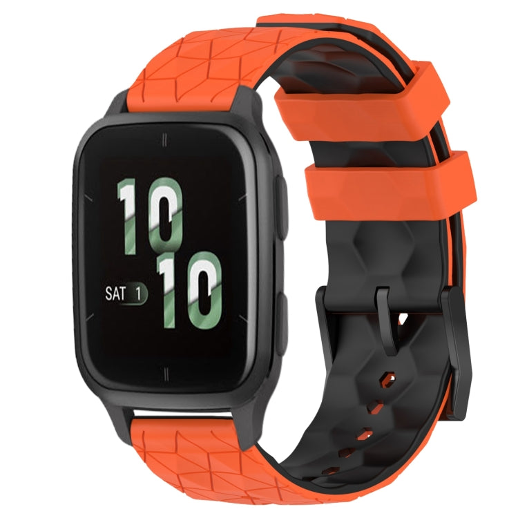 Cinturino in silicone bicolore modello calcio da 20 mm, For Garmin Forerunner Sq2, For Garmin Forerunner Sq2 Music