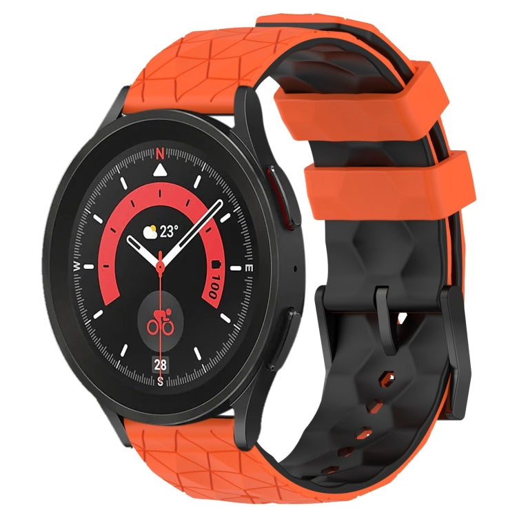 Cinturino in silicone bicolore modello calcio da 20 mm, For Samsung Galaxy Watch 5 Pro 45mm, For Samsung Galaxy Watch 4 44mm