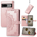 Custodia per telefono in pelle goffrata fiore mandala, For Google Pixel 7A, For vivo iQOO Neo 6