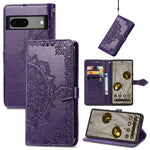 Custodia per telefono in pelle goffrata fiore mandala, For Google Pixel 7A, For vivo iQOO Neo 6