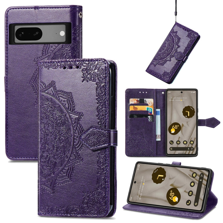 Custodia per telefono in pelle goffrata fiore mandala, For Google Pixel 7A, For vivo iQOO Neo 6