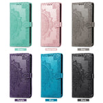 Custodia per telefono in pelle goffrata fiore mandala, For Google Pixel 7A, For vivo iQOO Neo 6
