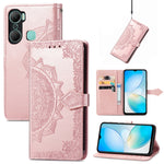 Custodia per telefono in pelle goffrata fiore mandala, For Infinix Hot 12 Pro, For Infinix Hot 12i, For ZTE Libero 5G III, For OPPO Reno9