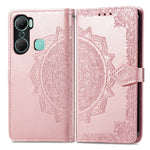 Custodia per telefono in pelle goffrata fiore mandala, For Infinix Hot 12 Pro, For Infinix Hot 12i, For ZTE Libero 5G III, For OPPO Reno9