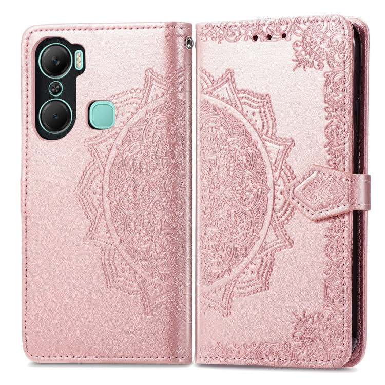 Custodia per telefono in pelle goffrata fiore mandala, For Infinix Hot 12 Pro, For Infinix Hot 12i, For ZTE Libero 5G III, For OPPO Reno9