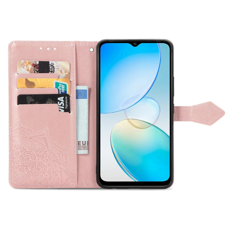 Custodia per telefono in pelle goffrata fiore mandala, For Infinix Hot 12 Pro, For Infinix Hot 12i, For ZTE Libero 5G III, For OPPO Reno9