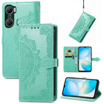 Custodia per telefono in pelle goffrata fiore mandala, For Infinix Hot 12 Pro, For Infinix Hot 12i, For ZTE Libero 5G III, For OPPO Reno9