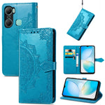 Custodia per telefono in pelle goffrata fiore mandala, For Infinix Hot 12 Pro, For Infinix Hot 12i, For ZTE Libero 5G III, For OPPO Reno9
