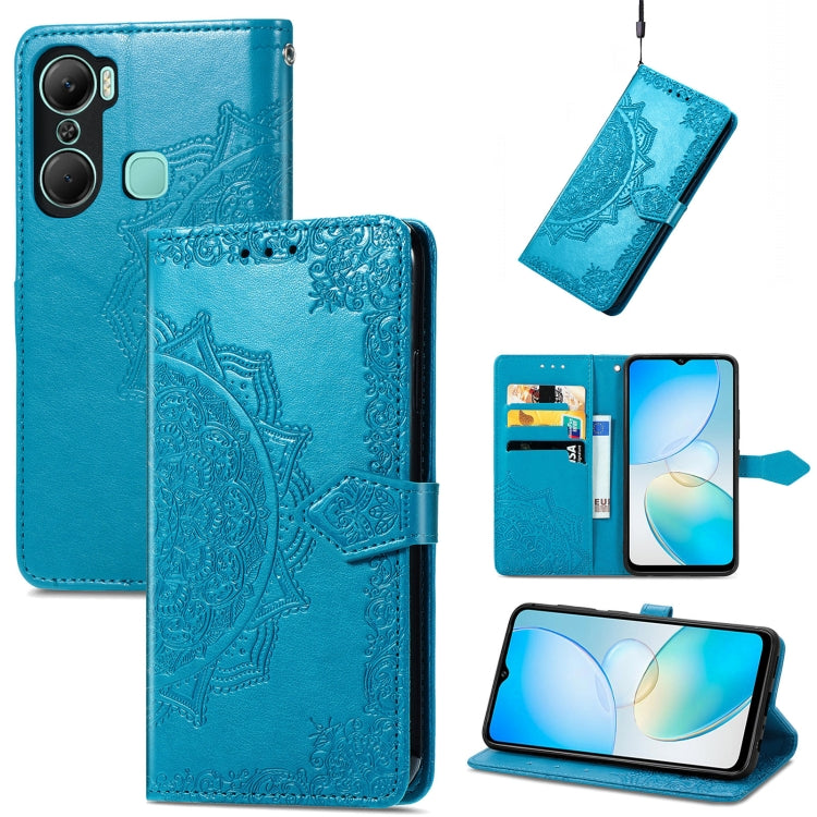 Custodia per telefono in pelle goffrata fiore mandala, For Infinix Hot 12 Pro, For Infinix Hot 12i, For ZTE Libero 5G III, For OPPO Reno9
