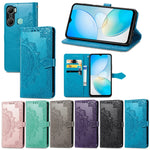 Custodia per telefono in pelle goffrata fiore mandala, For Infinix Hot 12 Pro, For Infinix Hot 12i, For ZTE Libero 5G III, For OPPO Reno9