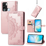Custodia per telefono in pelle goffrata fiore mandala, For Infinix Hot 12 Pro, For Infinix Hot 12i, For ZTE Libero 5G III, For OPPO Reno9