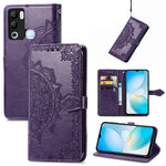 Custodia per telefono in pelle goffrata fiore mandala, For Infinix Hot 12 Pro, For Infinix Hot 12i, For ZTE Libero 5G III, For OPPO Reno9