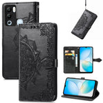 Custodia per telefono in pelle goffrata fiore mandala, For Infinix Hot 12 Pro, For Infinix Hot 12i, For ZTE Libero 5G III, For OPPO Reno9
