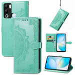 Custodia per telefono in pelle goffrata fiore mandala, For Infinix Hot 12 Pro, For Infinix Hot 12i, For ZTE Libero 5G III, For OPPO Reno9