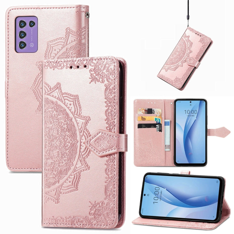 Custodia per telefono in pelle goffrata fiore mandala, For Infinix Hot 12 Pro, For Infinix Hot 12i, For ZTE Libero 5G III, For OPPO Reno9