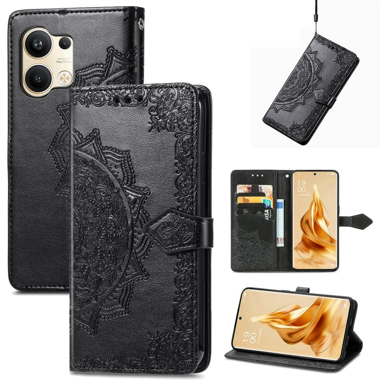 Custodia per telefono in pelle goffrata fiore mandala, For Infinix Hot 12 Pro, For Infinix Hot 12i, For ZTE Libero 5G III, For OPPO Reno9