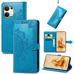Custodia per telefono in pelle goffrata fiore mandala, For Infinix Hot 12 Pro, For Infinix Hot 12i, For ZTE Libero 5G III, For OPPO Reno9