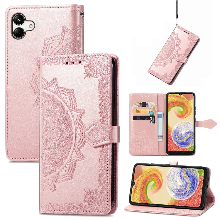 Custodia per telefono in pelle goffrata fiore mandala, For Samsung Galaxy A04, For Samsung Galaxy A04e, For TCL 40 SE, For Tecno Spark 9 Pro