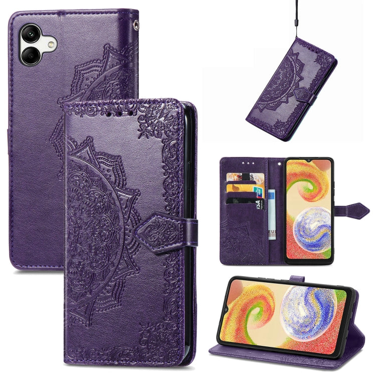 Custodia per telefono in pelle goffrata fiore mandala, For Samsung Galaxy A04, For Samsung Galaxy A04e, For TCL 40 SE, For Tecno Spark 9 Pro