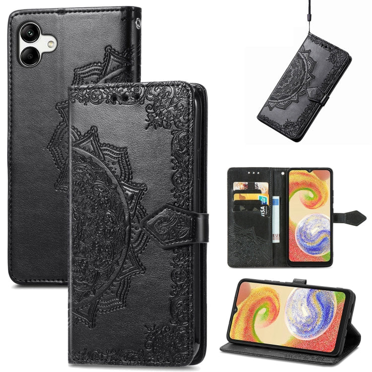Custodia per telefono in pelle goffrata fiore mandala, For Samsung Galaxy A04, For Samsung Galaxy A04e, For TCL 40 SE, For Tecno Spark 9 Pro