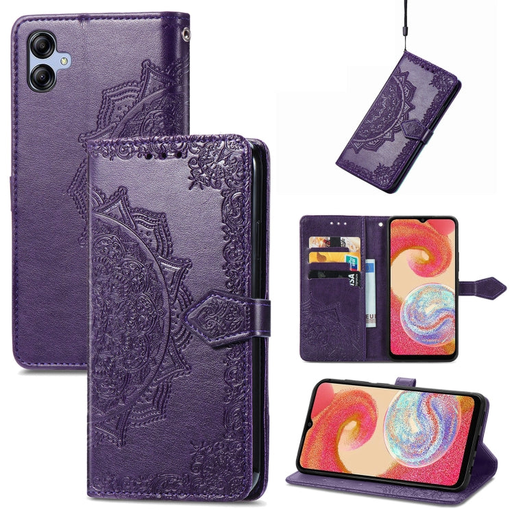 Custodia per telefono in pelle goffrata fiore mandala, For Samsung Galaxy A04, For Samsung Galaxy A04e, For TCL 40 SE, For Tecno Spark 9 Pro