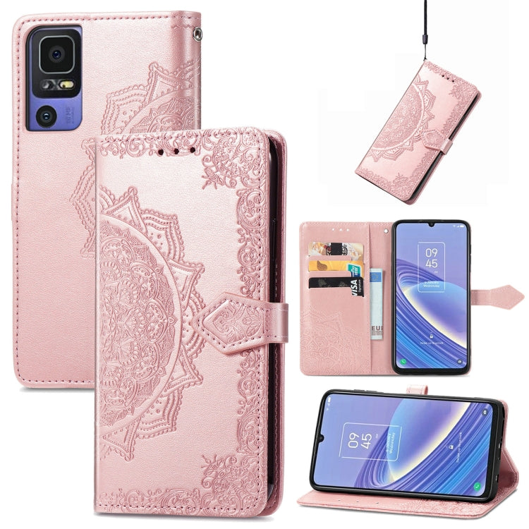 Custodia per telefono in pelle goffrata fiore mandala, For Samsung Galaxy A04, For Samsung Galaxy A04e, For TCL 40 SE, For Tecno Spark 9 Pro
