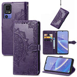 Custodia per telefono in pelle goffrata fiore mandala, For Samsung Galaxy A04, For Samsung Galaxy A04e, For TCL 40 SE, For Tecno Spark 9 Pro