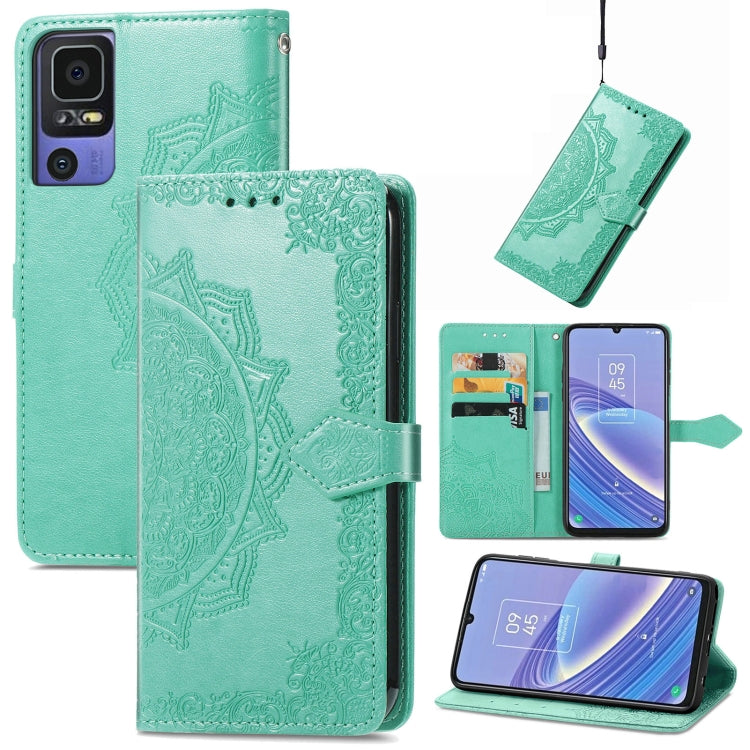 Custodia per telefono in pelle goffrata fiore mandala, For Samsung Galaxy A04, For Samsung Galaxy A04e, For TCL 40 SE, For Tecno Spark 9 Pro