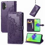 Custodia per telefono in pelle goffrata fiore mandala, For Samsung Galaxy A04, For Samsung Galaxy A04e, For TCL 40 SE, For Tecno Spark 9 Pro