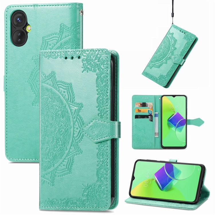 Custodia per telefono in pelle goffrata fiore mandala, For Samsung Galaxy A04, For Samsung Galaxy A04e, For TCL 40 SE, For Tecno Spark 9 Pro