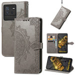 Custodia per telefono in pelle goffrata fiore mandala, For Google Pixel 7A, For vivo iQOO Neo 6