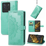 Custodia per telefono in pelle goffrata fiore mandala, For Google Pixel 7A, For vivo iQOO Neo 6