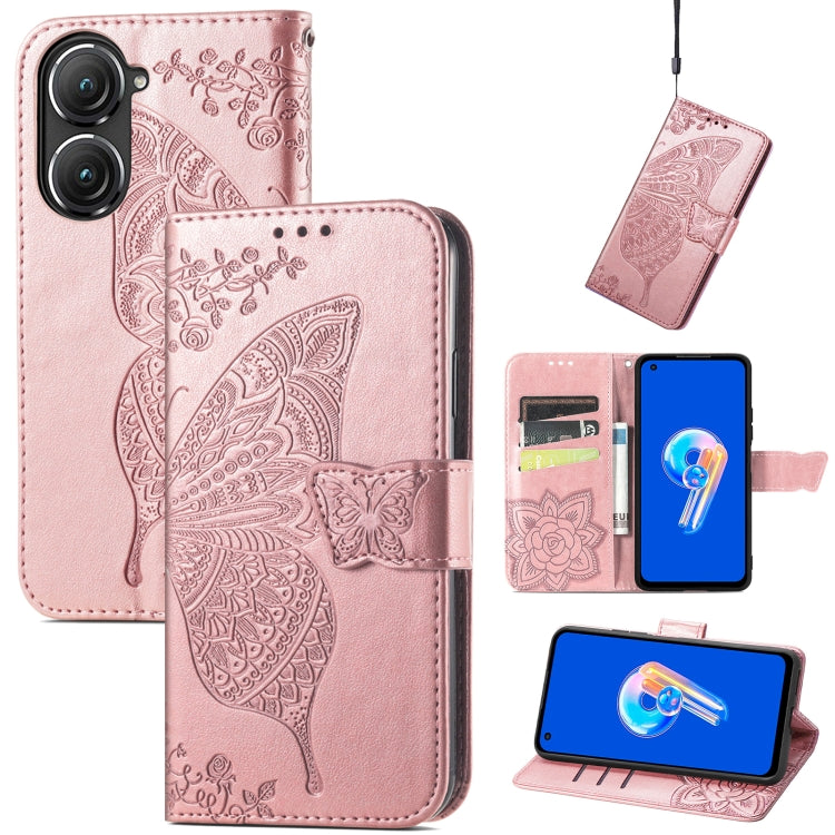 Custodia per telefono in pelle goffrata farfalla amore fiore, For Asus Zenfone 9, For Infinix Hot 12 Pro, For Infinix Hot 12i