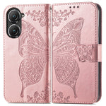 Custodia per telefono in pelle goffrata farfalla amore fiore, For Asus Zenfone 9, For Infinix Hot 12 Pro, For Infinix Hot 12i