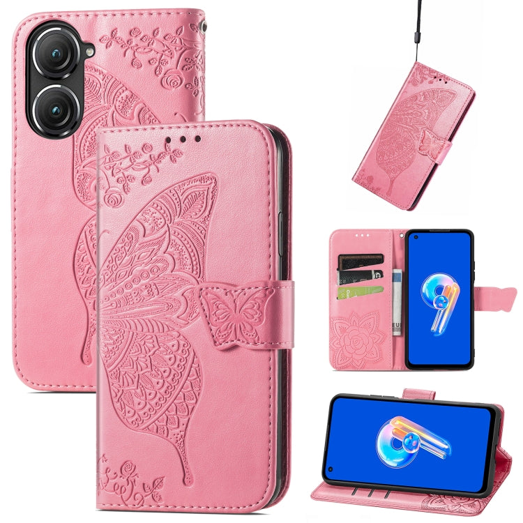 Custodia per telefono in pelle goffrata farfalla amore fiore, For Asus Zenfone 9, For Infinix Hot 12 Pro, For Infinix Hot 12i