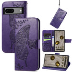 Custodia per telefono in pelle goffrata farfalla amore fiore, For vivo iQOO Neo 6, For ZTE Blade V40s, For Google Pixel 7A