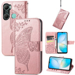 Custodia per telefono in pelle goffrata farfalla amore fiore, For Asus Zenfone 9, For Infinix Hot 12 Pro, For Infinix Hot 12i