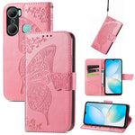 Custodia per telefono in pelle goffrata farfalla amore fiore, For Asus Zenfone 9, For Infinix Hot 12 Pro, For Infinix Hot 12i