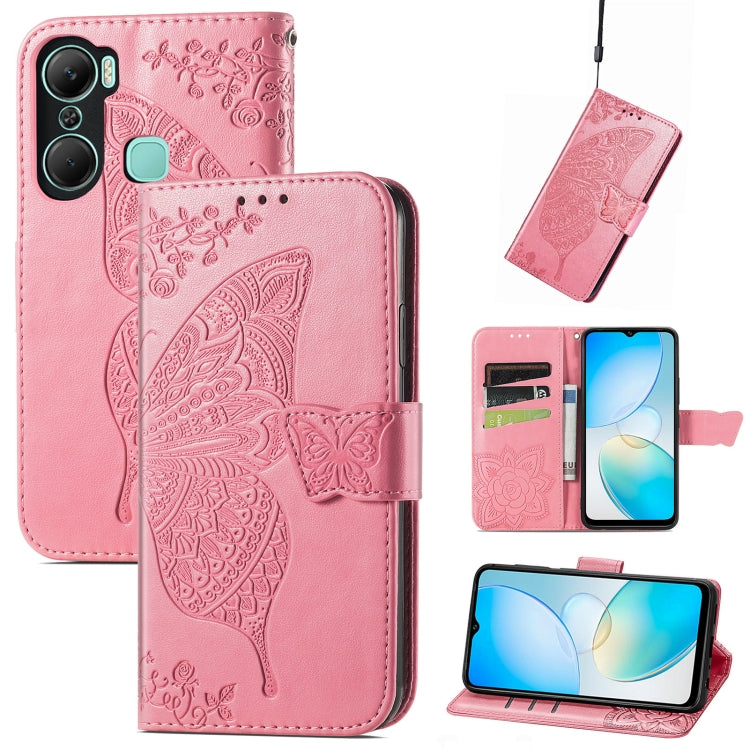Custodia per telefono in pelle goffrata farfalla amore fiore, For Asus Zenfone 9, For Infinix Hot 12 Pro, For Infinix Hot 12i