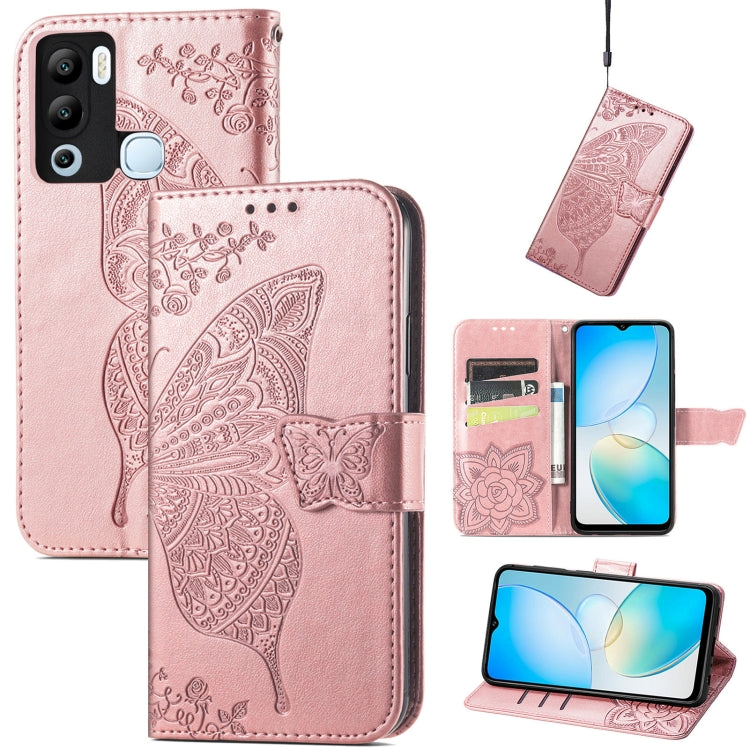 Custodia per telefono in pelle goffrata farfalla amore fiore, For Asus Zenfone 9, For Infinix Hot 12 Pro, For Infinix Hot 12i