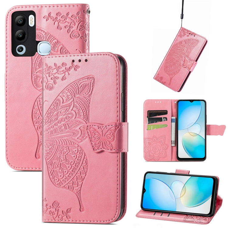 Custodia per telefono in pelle goffrata farfalla amore fiore, For Asus Zenfone 9, For Infinix Hot 12 Pro, For Infinix Hot 12i