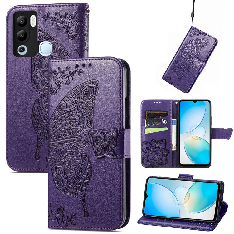Custodia per telefono in pelle goffrata farfalla amore fiore, For Asus Zenfone 9, For Infinix Hot 12 Pro, For Infinix Hot 12i