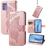 Custodia per telefono in pelle goffrata farfalla amore fiore, For ZTE Libero 5G III, For OPPO Reno9, For Samsung Galaxy A04